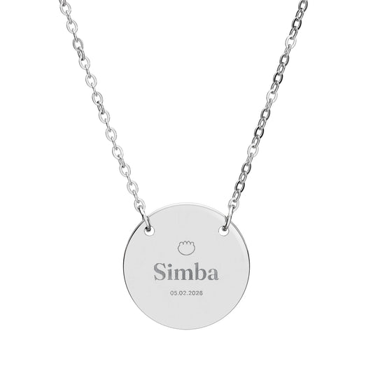 Petite Trace — Collier pendentif gravé, prénom & date personnalisés