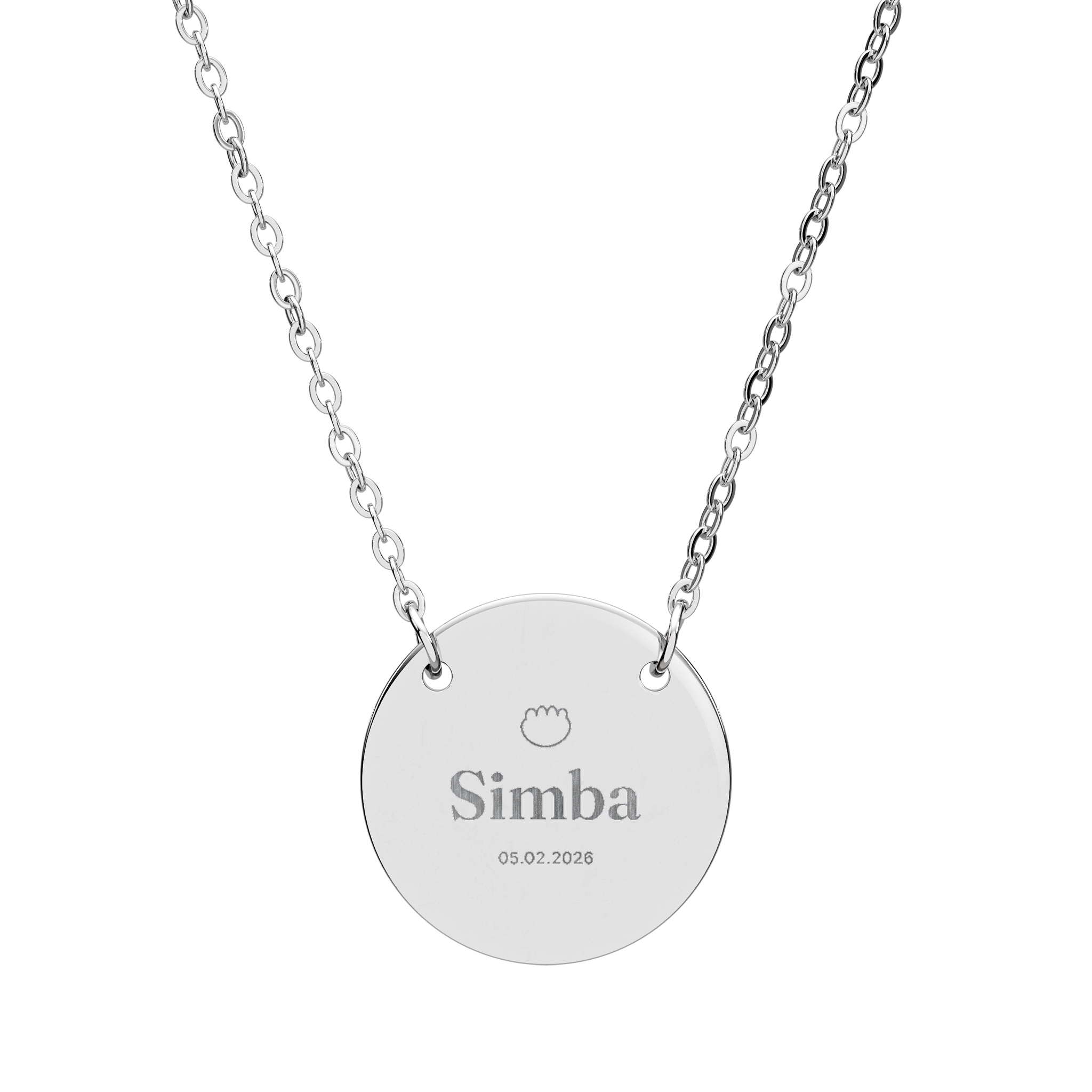 Pendentif Petite Trace en acier gravé